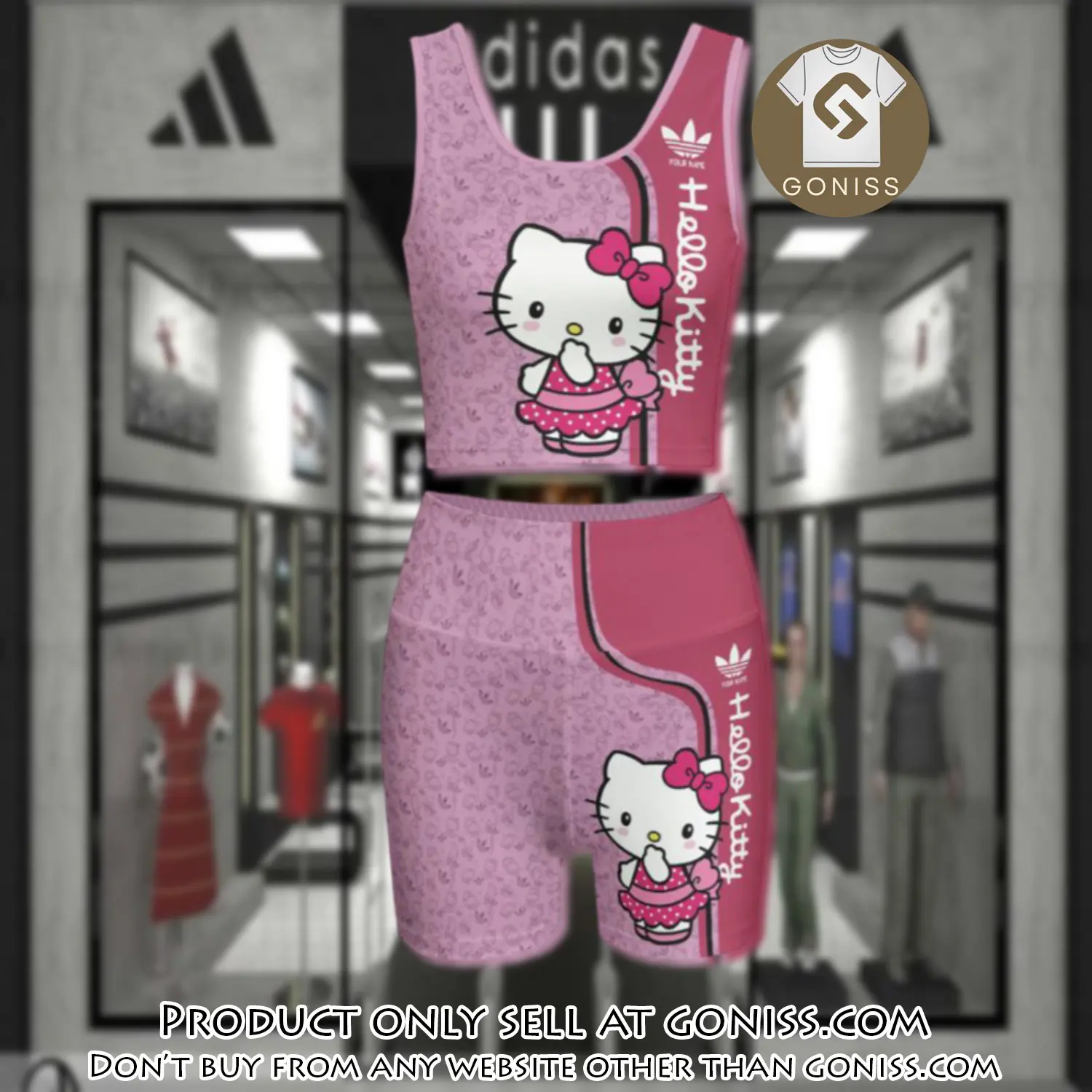 Adidas hello kitty summer women sport bra yoga set running outfit sby1039 gn1153279